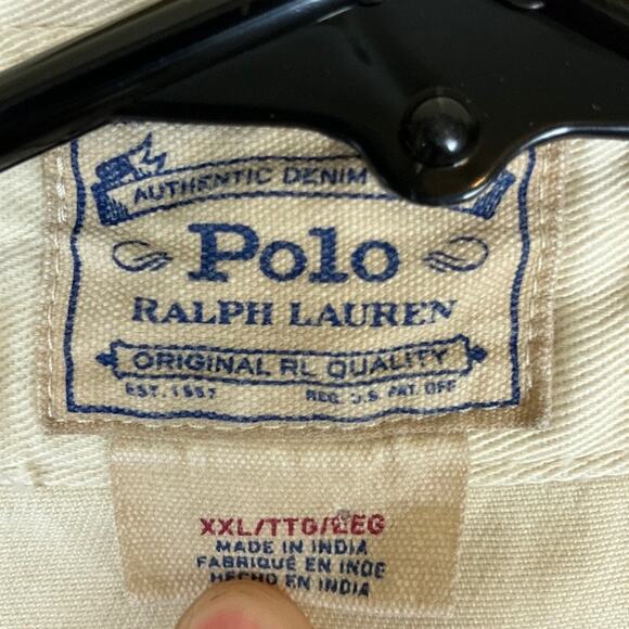 Polo Ralph Lauren Womens Shirt Winter Cream Beaded Twill Denim Button Down XXL - Picture 6 of 13